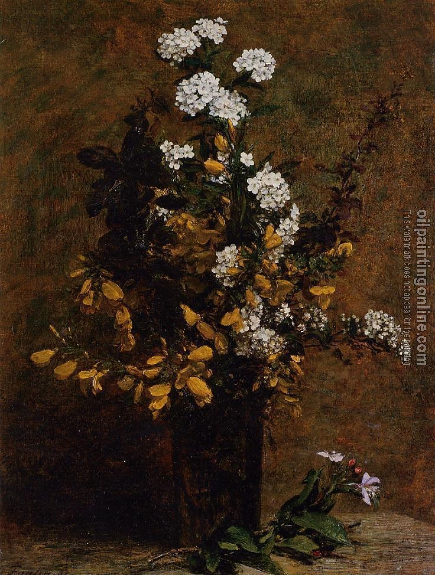 Fantin-Latour, Henri - Broom and Other Spring Flowers in a Vase